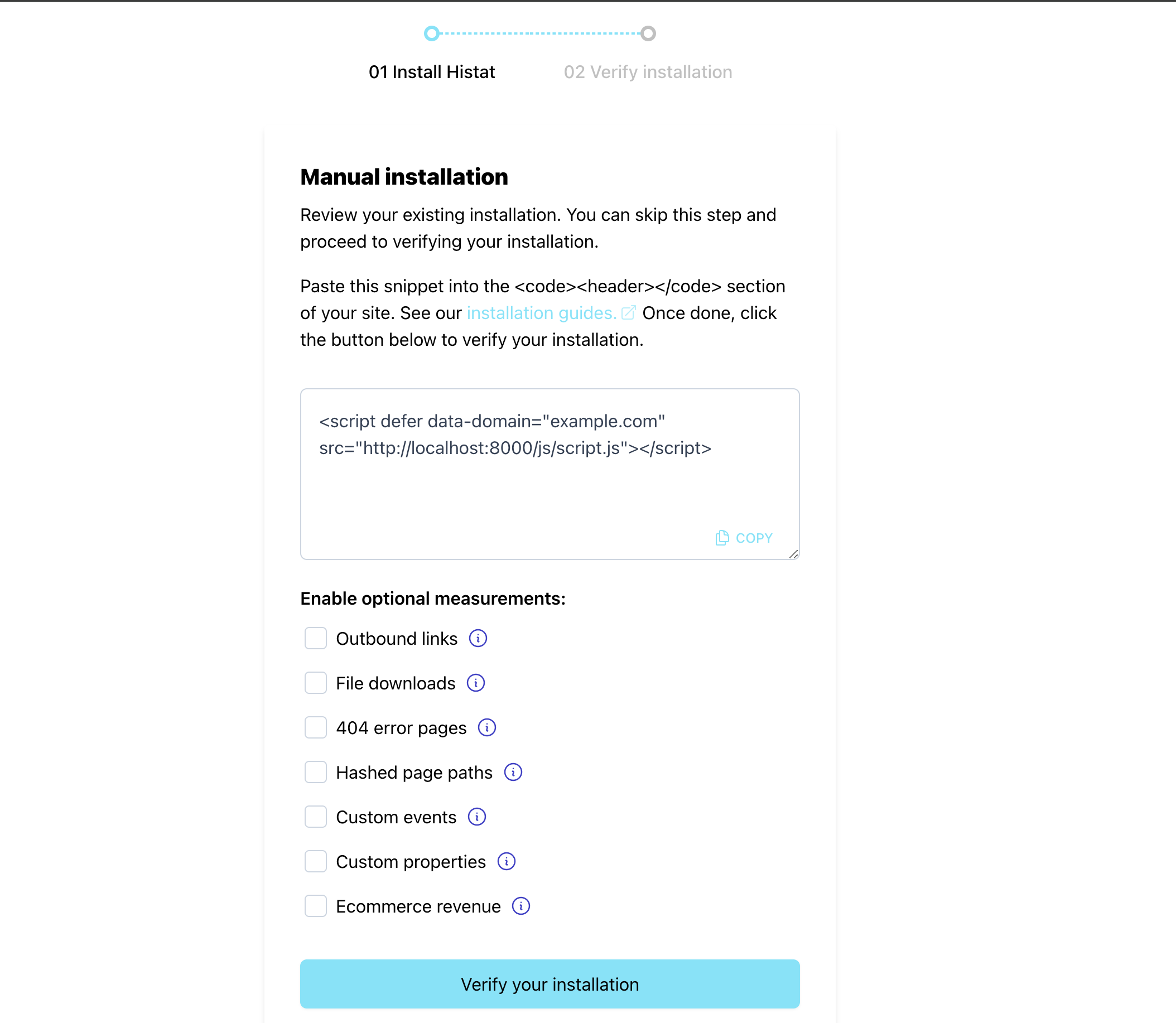 Adicione extensões de script e verifique sua instalação